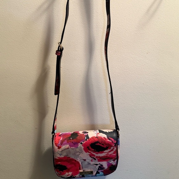 KATE SPADE Laurel Way Carsen Crossbody Bag black Multi Floral Leather WKRU4141 - Picture 9 of 9